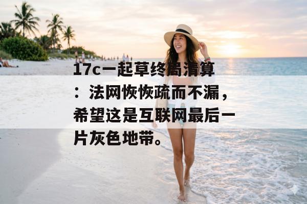 17c一起草终局清算：法网恢恢疏而不漏，希望这是互联网最后一片灰色地带。