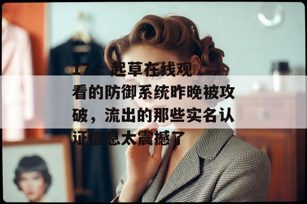 17.c 起草在线观看的防御系统昨晚被攻破，流出的那些实名认证信息太震撼了